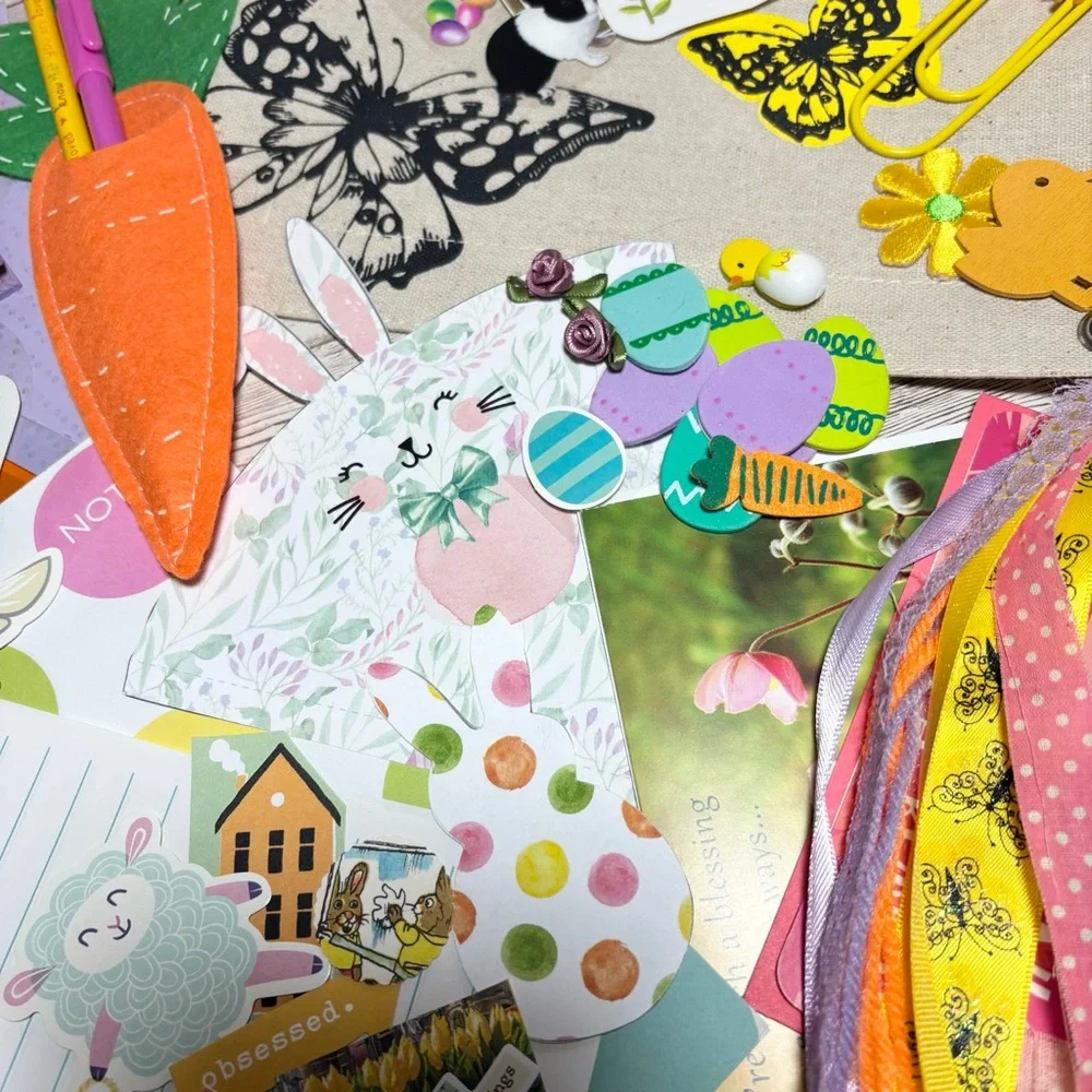 Spring Easter Junk Journal Kit & Planner Decor Supplies Scrapbook Lot Ephemera